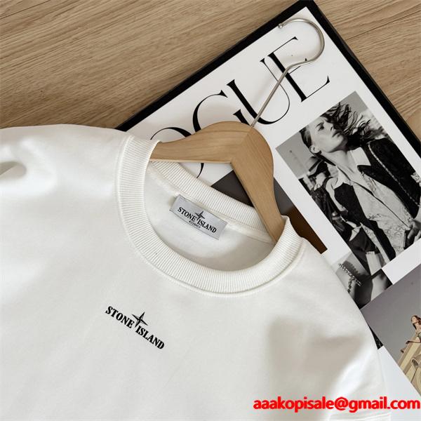 2025秋冬必須アイテム 厚手コットン 存在感アップ パーカー STONE ISLAND ストーンアイランド コピー