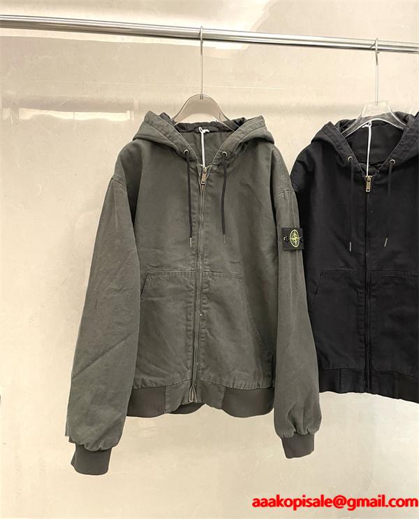 秋冬 厚手コットン ダークカラー  防寒 フーデッド STONE ISLAND ストーンアイランド コピー ジャケット