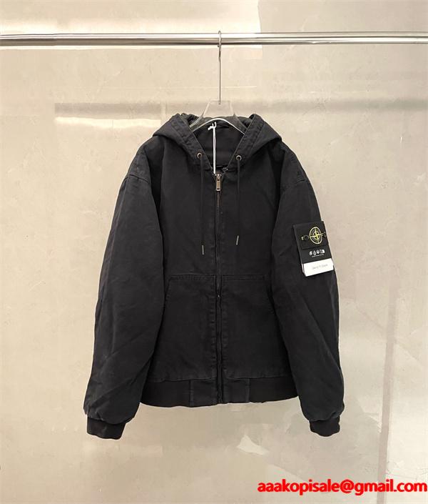 秋冬 厚手コットン ダークカラー  防寒 フーデッド STONE ISLAND ストーンアイランド コピー ジャケット