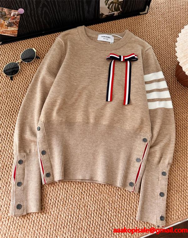 秋冬トレンド♥トムブラウンセーターコピー♥THOM BROWNE可愛い人気アイテムカーキ色