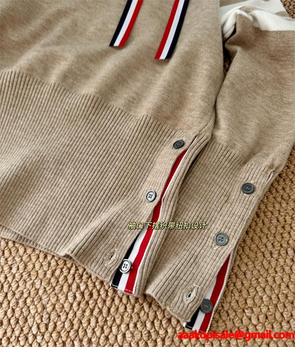 秋冬トレンド♥トムブラウンセーターコピー♥THOM BROWNE可愛い人気アイテムカーキ色