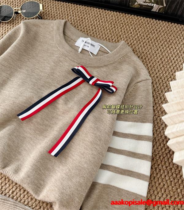 秋冬トレンド♥トムブラウンセーターコピー♥THOM BROWNE可愛い人気アイテムカーキ色