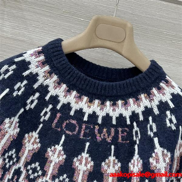 2026新品ロエベセーター コピーLOEWEフェアアイルニット☆クラシックなクルーネック