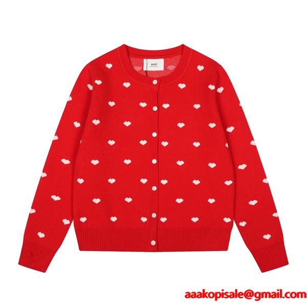  AMI PARIS アミ パリス コピー 2025秋冬 フレンチガーリー ニット カーディガン プレミアム