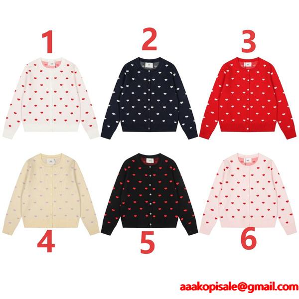  AMI PARIS アミ パリス コピー 2025秋冬 フレンチガーリー ニット カーディガン プレミアム