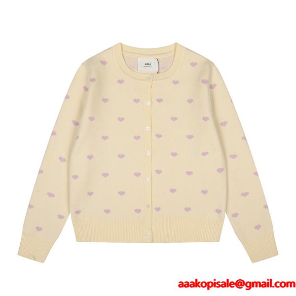  AMI PARIS アミ パリス コピー 2025秋冬 フレンチガーリー ニット カーディガン プレミアム