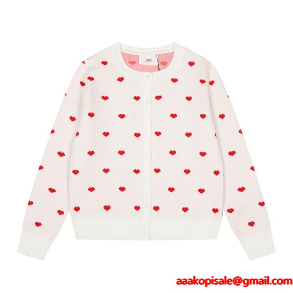  AMI PARIS アミ パリス コピー 2025秋冬 フレンチガーリー ニット カーディガン プレミアム