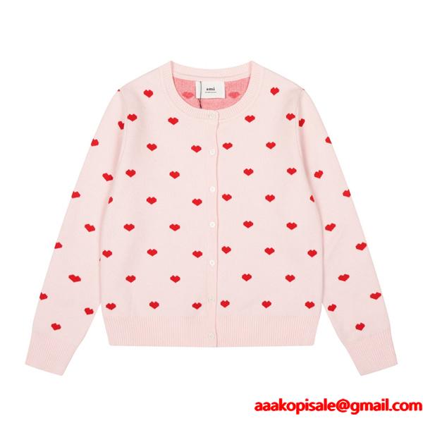  AMI PARIS アミ パリス コピー 2025秋冬 フレンチガーリー ニット カーディガン プレミアム