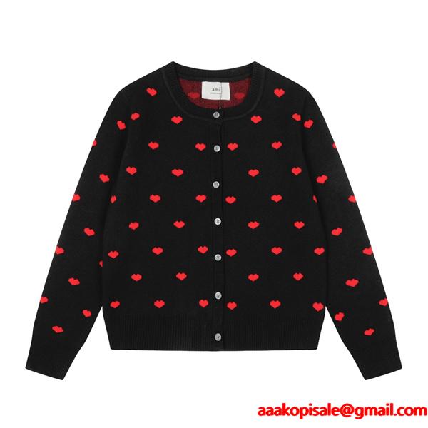  AMI PARIS アミ パリス コピー 2025秋冬 フレンチガーリー ニット カーディガン プレミアム