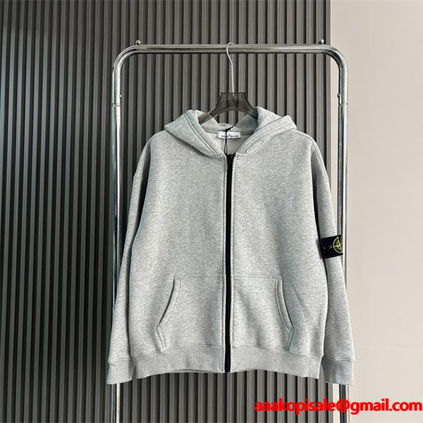  STONE ISLAND ストーンアイランド コピー 秋冬定番 人気爆発 上質コットン ジップアップ パーカー