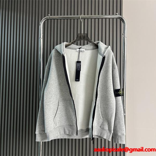  STONE ISLAND ストーンアイランド コピー 秋冬定番 人気爆発 上質コットン ジップアップ パーカー