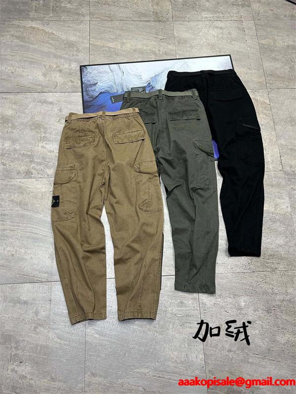 STONE ISLAND ストーンアイランド コピー 2025秋冬 カーゴパンツ 温か素材 冬必須