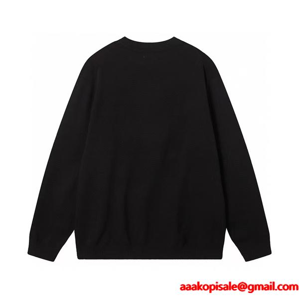 2025秋冬 セリーヌ コピー CELINE ミニロゴ セーター ホワイト×ブラック 上品