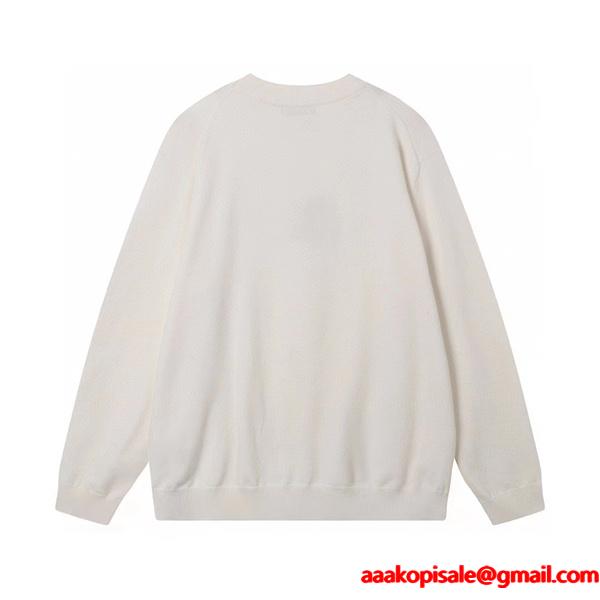 2025秋冬 セリーヌ コピー CELINE ミニロゴ セーター ホワイト×ブラック 上品