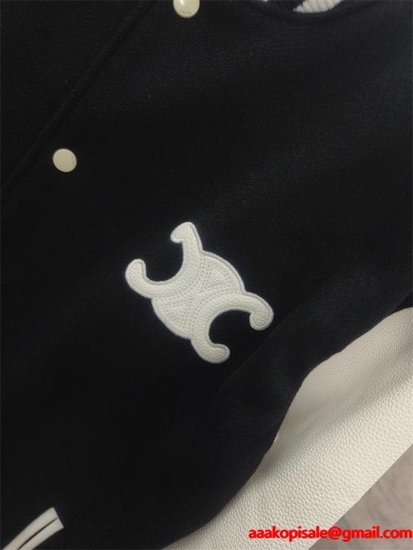 セリーヌ コピー 2025秋冬 CELINE トリオンフ ワッペン スタジャン 高級 主役アウター