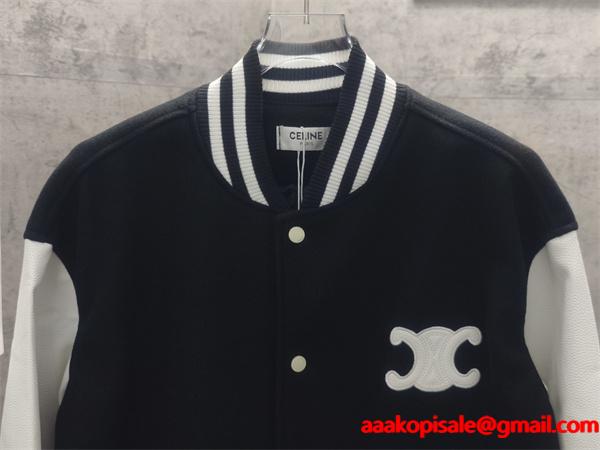 セリーヌ コピー 2025秋冬 CELINE トリオンフ ワッペン スタジャン 高級 主役アウター