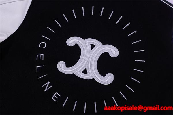 セリーヌ コピー 2025秋冬 CELINE ブラック×ホワイト ジャケット スポーティー 万能 上品
