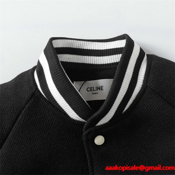 2025秋冬 CELINE セリーヌ コピー ブラック Cロゴ ジャケット ストリート 個性派