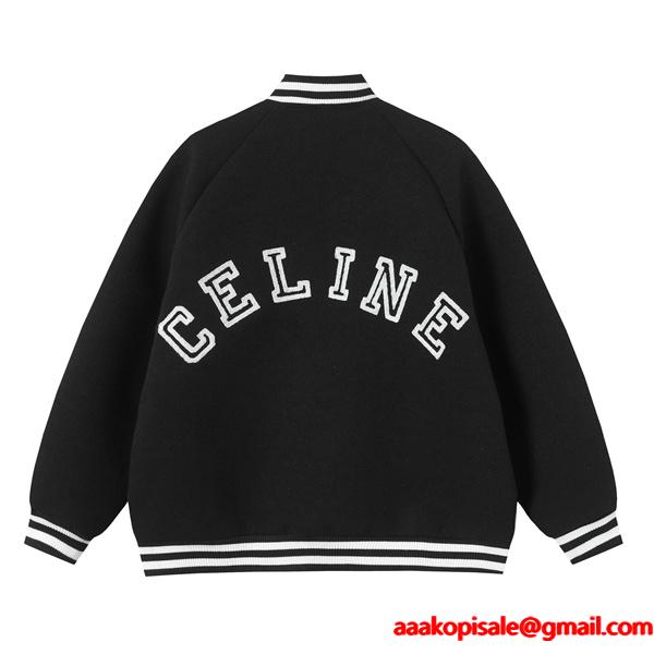 2025秋冬 CELINE セリーヌ コピー ブラック Cロゴ ジャケット ストリート 個性派