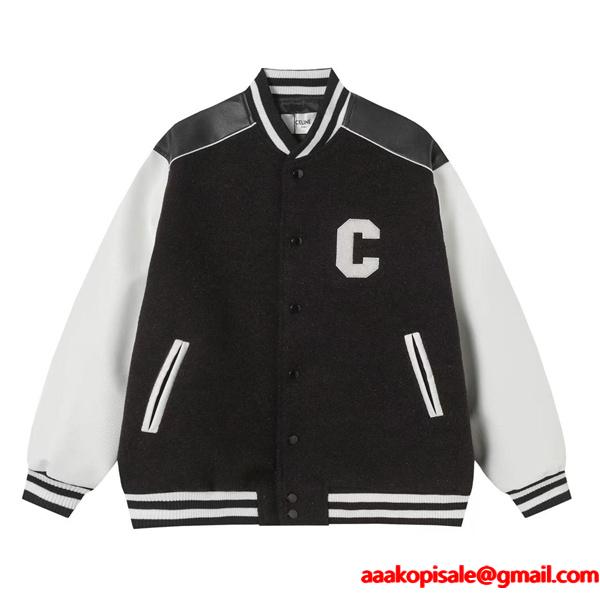 セリーヌ コピー 2025秋冬 CELINE 黒白 ジャケット クラシック 知的 大人向け