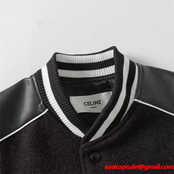 セリーヌ コピー 2025秋冬 CELINE 黒白 ジャケット クラシック 知的 大人向け