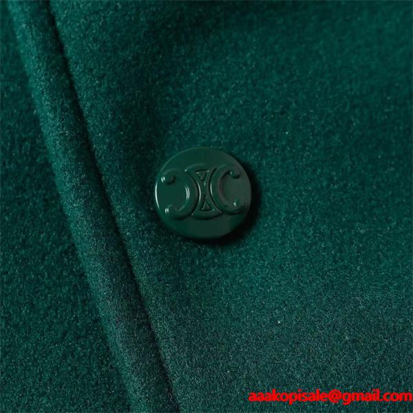 2025秋冬 CELINE ダークグリーン ジャケット 希少性 高級 セリーヌ コピー