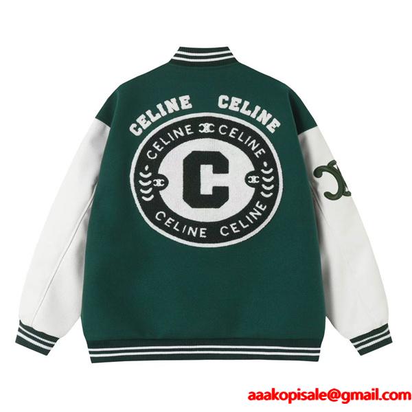 2025秋冬 CELINE ダークグリーン ジャケット 希少性 高級 セリーヌ コピー