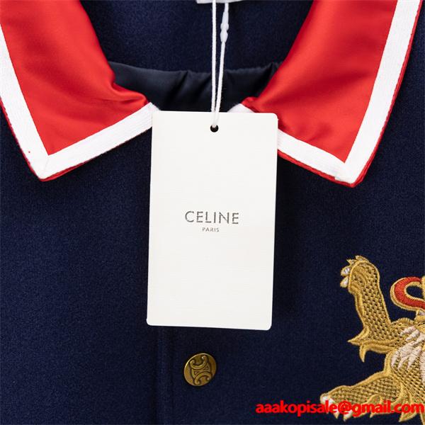 2025秋冬 CELINE セリーヌ コピー ネイビー ジャケット クラシカル 気品漂う 個性派