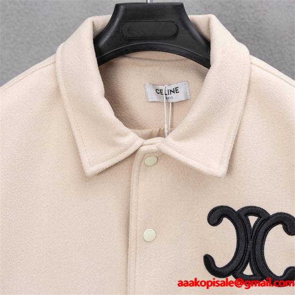 セリーヌ コピー 2025秋冬 CELINE ベージュ ジャケット 柔らか温もり感 洗練