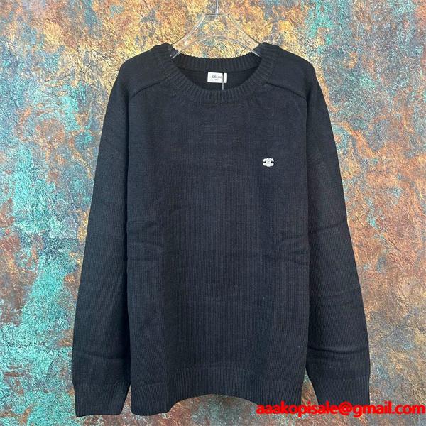 2025秋冬 CELINE ブラック ニット トップス 落ち着き感 上質 セリーヌ コピー