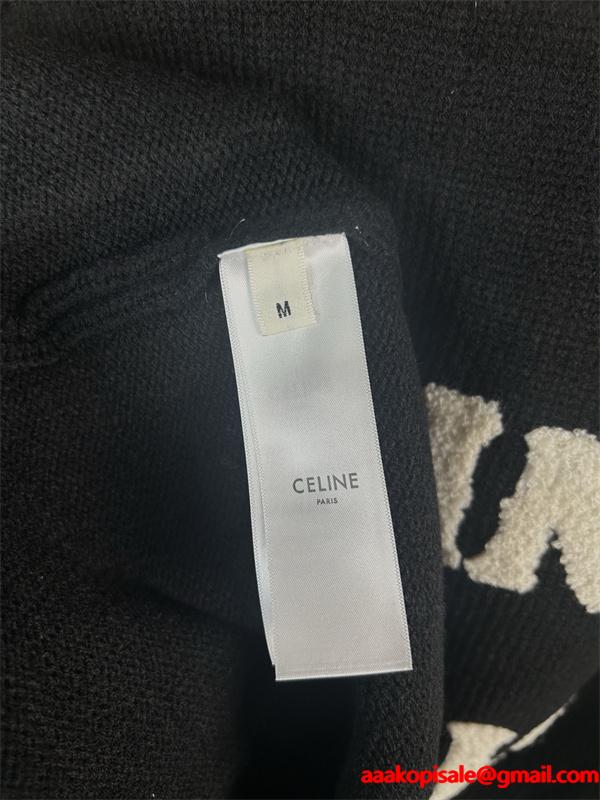 2025秋冬 CELINE ブラック ニット トップス 落ち着き感 上質 セリーヌ コピー