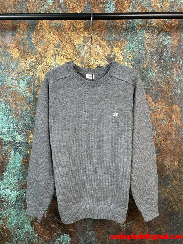 2025秋冬 CELINE ブラック ニット トップス 落ち着き感 上質 セリーヌ コピー