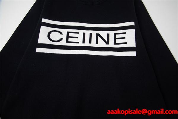 2025秋冬 CELINE セリーヌ コピー ブラック ロゴニット 高級感溢れる 定番人気 