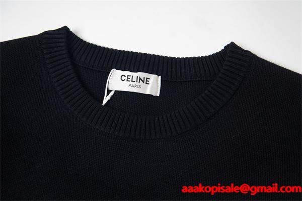 2025秋冬 CELINE セリーヌ コピー ブラック ロゴニット 高級感溢れる 定番人気 