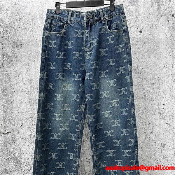 2025秋冬 セリーヌ コピー CELINE モノグラム デニムパンツ 注目度抜群 トレンド