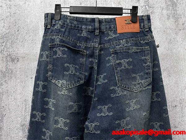 2025秋冬 セリーヌ コピー CELINE モノグラム デニムパンツ 注目度抜群 トレンド