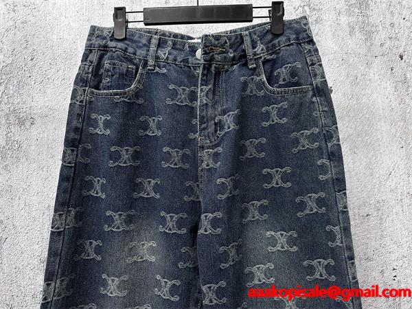 2025秋冬 セリーヌ コピー CELINE モノグラム デニムパンツ 注目度抜群 トレンド