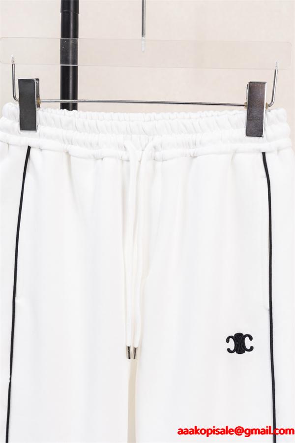 2025秋冬 CELINE ブラック スウェットパンツ 温か素材 実用性 セリーヌ コピー