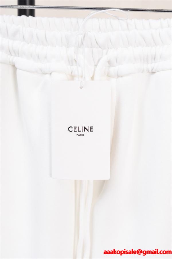 2025秋冬 CELINE ブラック スウェットパンツ 温か素材 実用性 セリーヌ コピー