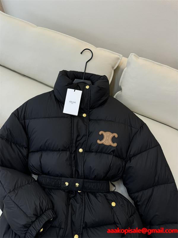 セリーヌ コピー 2025秋冬 CELINE ブラック ダウンジャケット 注目 トレンド 