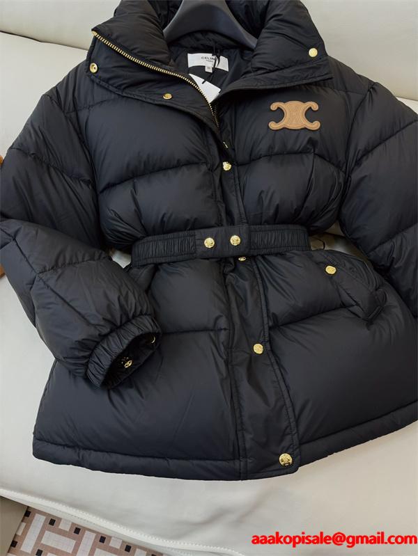 セリーヌ コピー 2025秋冬 CELINE ブラック ダウンジャケット 注目 トレンド 