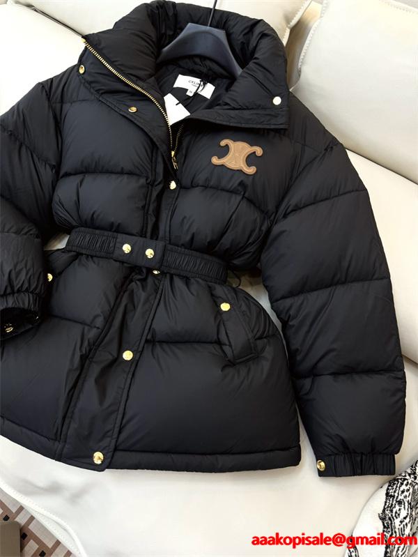 セリーヌ コピー 2025秋冬 CELINE ブラック ダウンジャケット 注目 トレンド 