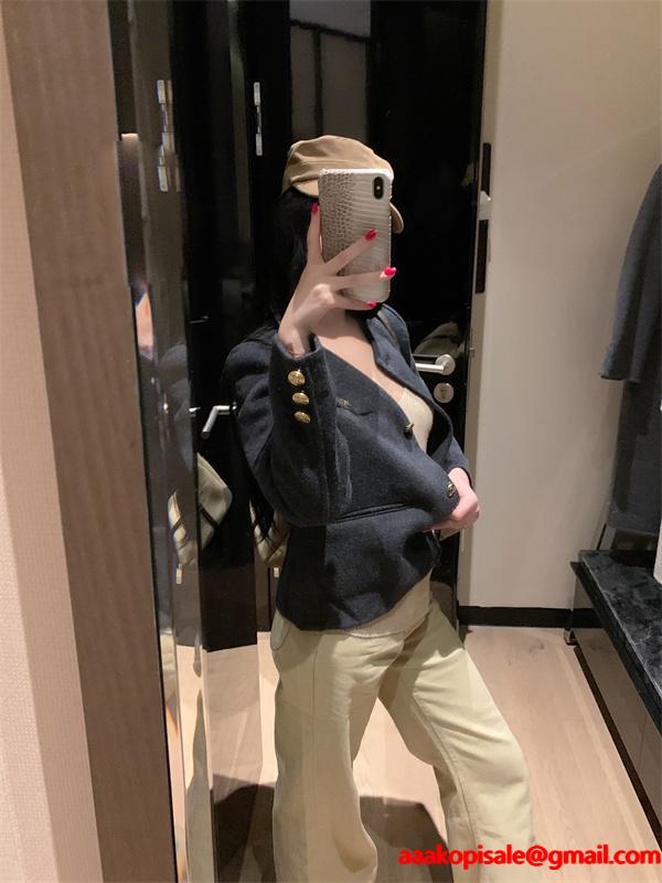 2025秋冬 CELINE チャコール セリーヌ コピー ジャケット 定番 上品仕立て