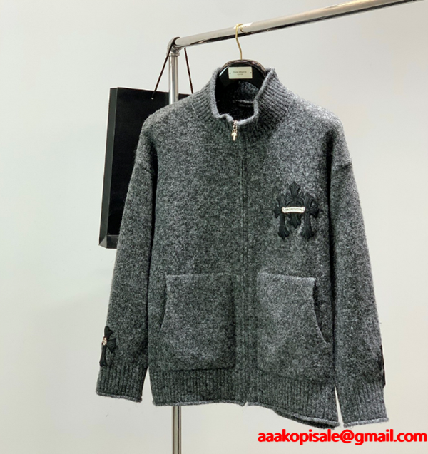 ☆2026人気最新☆Chrome Heartsクロムハーツカーディガンコピー品質保証グレー色