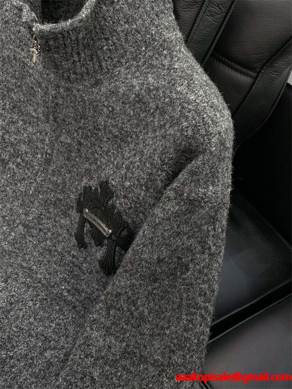 ☆2026人気最新☆Chrome Heartsクロムハーツカーディガンコピー品質保証グレー色