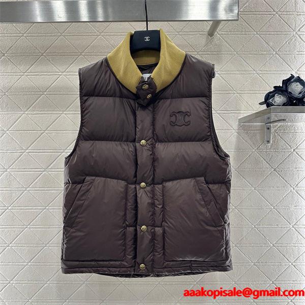 2026新作 CELINE ブラウン セリーヌ コピー ダウンベスト 定番 人気 実用性抜群