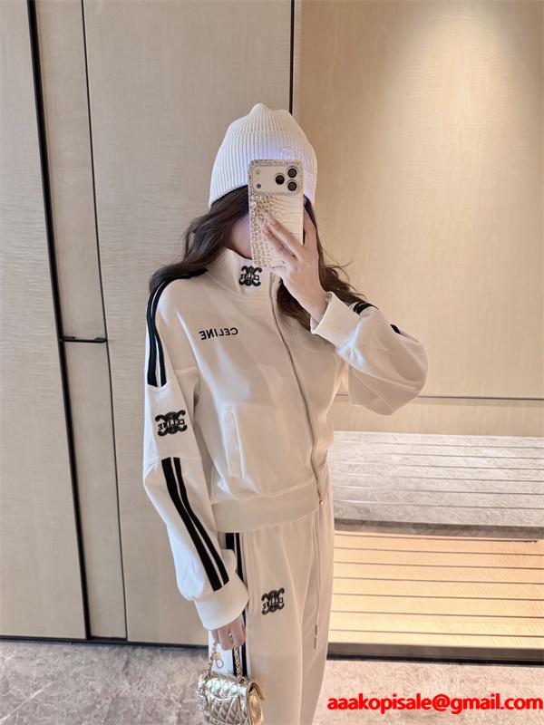 2026新作 CELINE ホワイト セットアップ トレンド 快適 着心地抜群 セリーヌ コピー