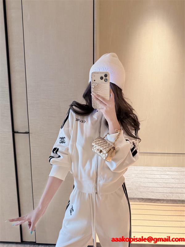 2026新作 CELINE ホワイト セットアップ トレンド 快適 着心地抜群 セリーヌ コピー