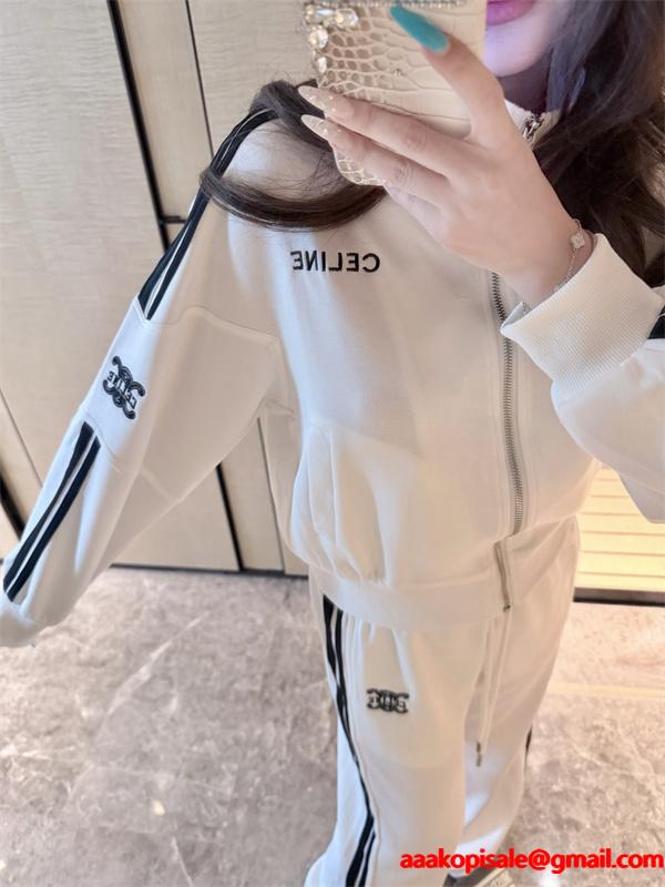 2026新作 CELINE ホワイト セットアップ トレンド 快適 着心地抜群 セリーヌ コピー