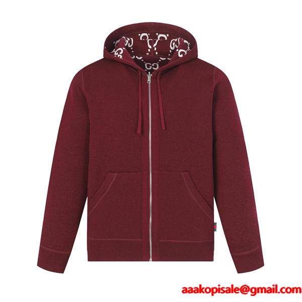 セリーヌ コピー 2026新作 GUCCI ボルドー ジップパーカー 注目 売れ筋 プレミアム